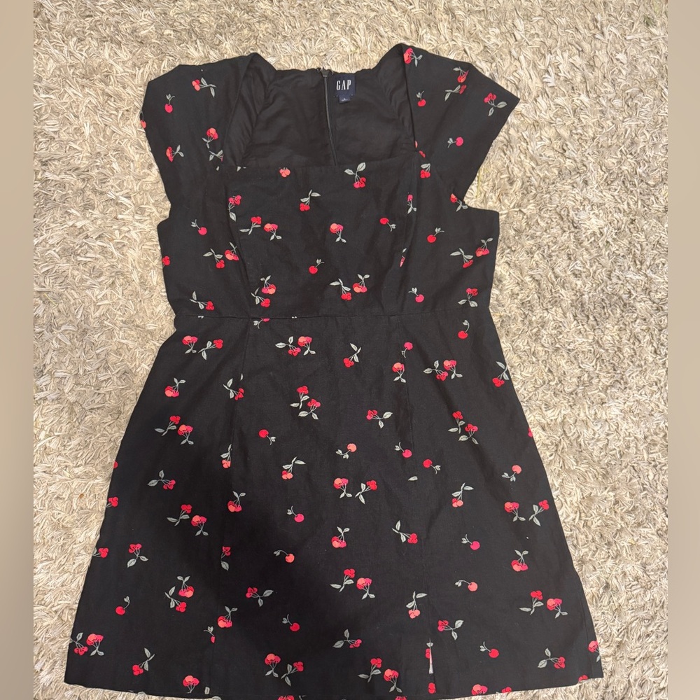 GAP Black Mini Dress with Cherry Design